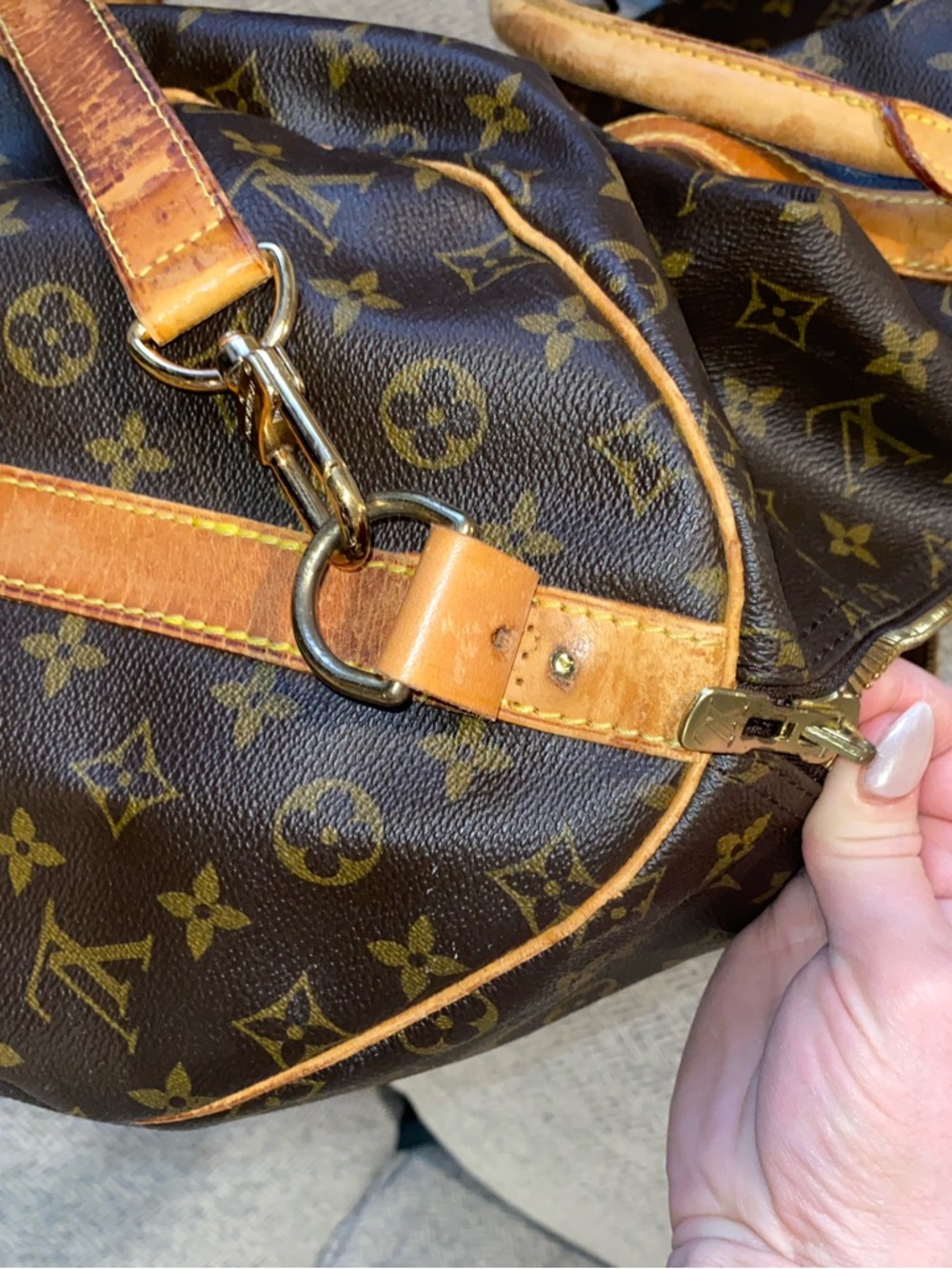 Louis Vuitton Monogram Canvas Keepall Duffel in Brown and Tan - Picture 8 of 11